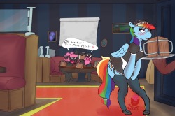 radicalweegee:  Wantted to draw rainbow dash in a maid outfit Needless to say i got carried away with the background Shout out to the Wagtwins( @the-wag ) in the back   I told you this before, will say it again, great work on the background and dashies