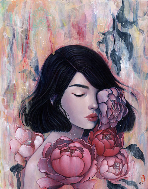 mymodernmet:Powerful and Ethereal Paintings Cloak Women in Blooming Flowers