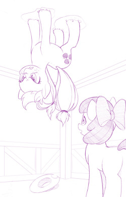 adurot: dstears:   “Again?” “Not a word…” Equestria Daily’s Artist Training Ground 8: Day 1 -  Draw a pony standing / Draw a pony frozen in place     Spider-Pone, Spider-Pone, does whatever a Spider-Pone does. Can she swing, from a web? No