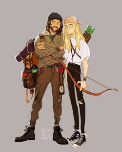 rhymewithrachel:aragorn and legolas but theyre tired camp counselors 