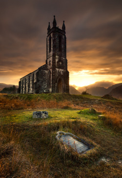 destroyed-and-abandoned:  Nestled at the foot of Mount. Errigal in Donegal, Ireland. Overlooking the beautiful Poisoned Glen is the ruins of Dunlewy Church. Photo by Gary McParland. . 