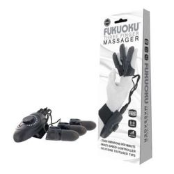 Fukuoku Three Fingers  The Fukuoku 27K is a lightweight and noncumbersome, multi-speed massager with dial up controls that sits on your wrist like a watch. It’s sleek and compact design has adjustable finger fitting rings. You can attach one, two or