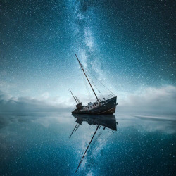 space-pics:  A Shipwreck under the Milky Way - Photographed by Mikko Lagerstedthttp://space-pics.tumblr.com/ source:http://imgur.com/r/Astronomy/BiEkcV4