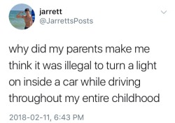 Because a light inside the car would make it harder for them to see the road and they desperately didn&rsquo;t want to kill their children. :P
