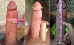 bigdickdetective: One of my favorite cocks being measured and doing the TP roll test. Follow the bigdickdetective for more cocks that my wife and I find big and beautiful. http://bigdickdetective.tumblr.com/ 