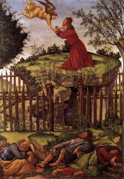 renaissance-art:  Botticelli c. 1500 Agony in the Garden 