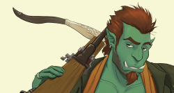 kupo-klein:  Another one for the orc gang!Suagar is the marksman of the orc mercenary group. His irony, witty remarks and plain bluntness often caused trouble with his superiors who decided to cast him away from the army. He ended up helping his friend