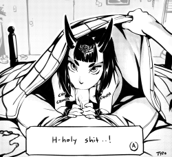 requiemdusk:  Thank you for supporting me while I make art, it’s a great feeling :&gt; So have some Shuten Douji surprise morning glory 