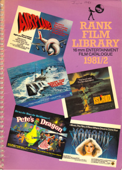 Rank Film Library 16mm Entertainment Film Catalogue 1981/2. From a charity shop in Nottingham.
