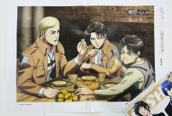 snkmerchandise: News: PASH! February 2017 issue Poster Original Release Date: January 10th, 2016Retail Price: 864 Yen Close-up look at the Shingeki no Kyojin poster featuring Erwin, Levi, and Eren in PASH!’s February 2017 issue (Previewed here)! 