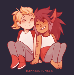 some more Catra &amp; Adora as kids I did for a charm a while back! :^)
