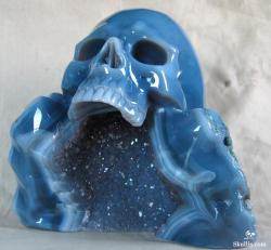 Amethyst Geode Agate Carved Crystal Skull by Skullis 