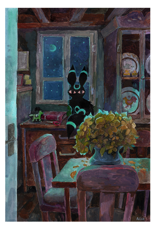 arinakorczynski:A little Umbreon ! :)  If you’re interested in buying a print here is a link ! :]  