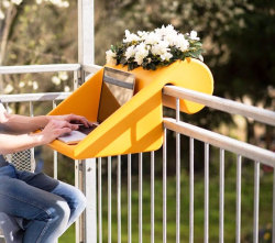 Odditymall:  The Balkonzept Is A German Designed Desk For Your Balcony. Just Place