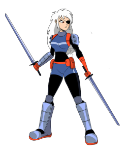 chillguydraws: It was late but I finished a doodle of TTG’s Rose Wilson (who’s design I will admit to liking). Here she is in TT’s animated design with both TTG colors and OG Slade colors.  ;9