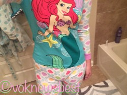 voknowsbest:  Is it nap time yet ??? I wish it was for me in these super cute Ariel pjs but sadly I have to go to work 