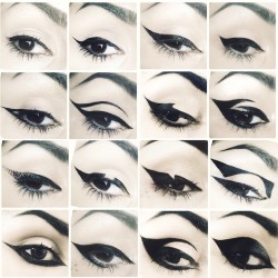 katvondunlimited:  Eyeliner looks done using both my Tattoo-Liner and Ink-Liner. Lemme know which ones you guys like the most and I’ll film a tutorial for it! [July 30th, 2014] 