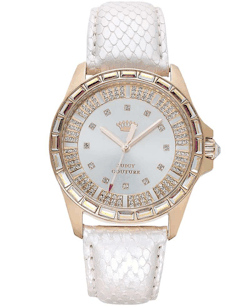 fuckyawatches:  Juicy Couture Women’s Stella White Embossed Leather Strap Watch 40mm 1901125