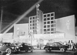 :  Opening night at the Hollywood Palladium theater on Sunset Boulevard, Halloween 1940. It was built on the site of the original Paramount lot, with a dance floor with room for 4,000 people. 