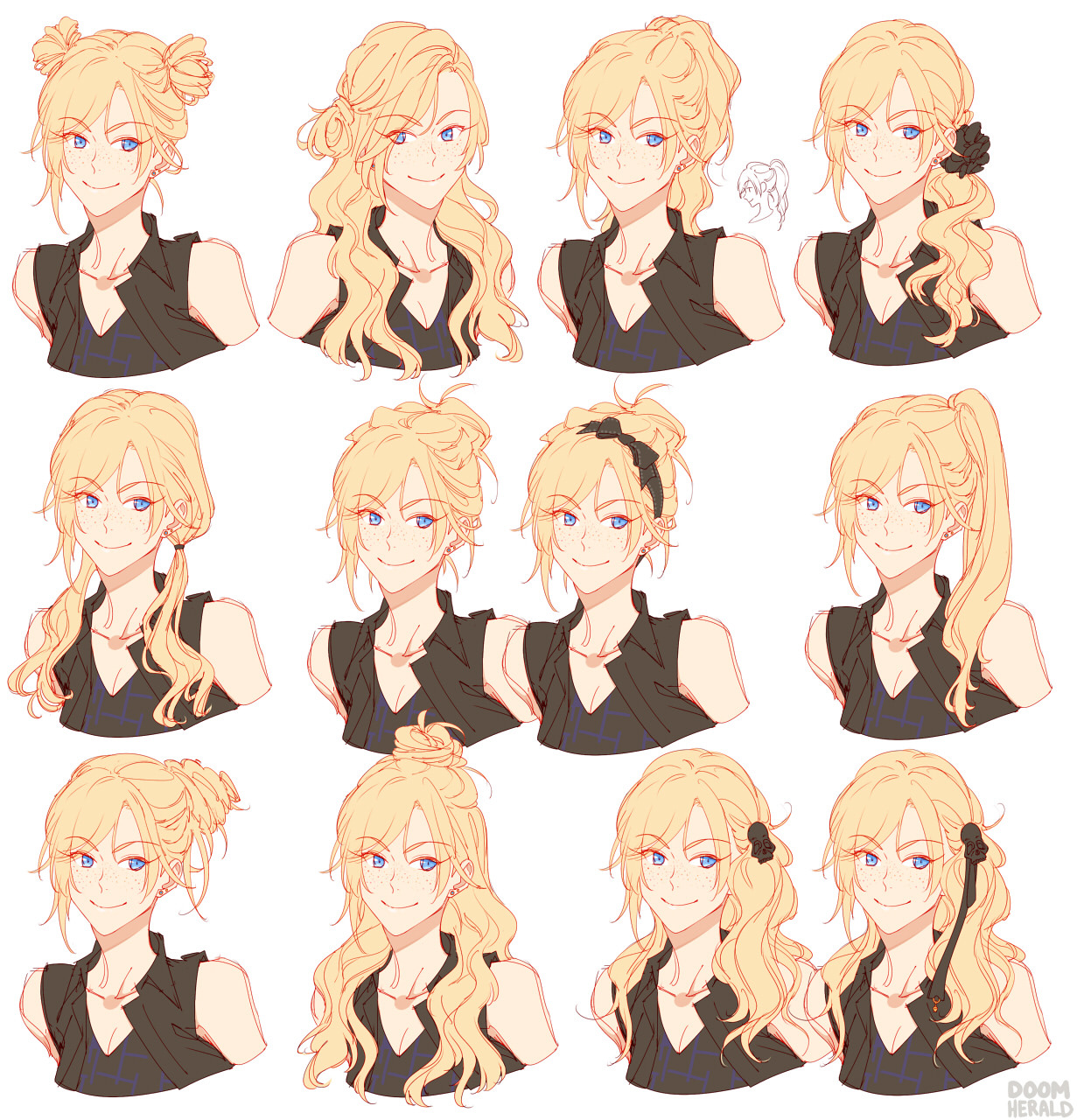 doomherald: long time no art! here are some hairstyle ideas for ffxv swaps. originally