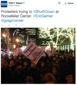 socialjusticekoolaid:  HAPPENING NOW (12/3/14): Thousands are pouring into the streets in NYC in memory of Eric Garner and in protest of another killer cop who got away with murder. SHUT. IT. DOWN. #staywoke #farfromover 