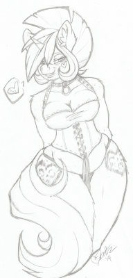Skuttz dressing up. Or maybe she just took her pants off again. I dunno. Probably the latter.