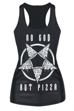 love-secretlydangerouscollection:  Cool Tanks , which one do you prefer to ?  Black Pizza Geometric &amp; Letter Print Scoop Neck Tank   Black Scoop Neck Eye Pizza Print Slim Tank   Three Eyes Abstract Cartoon Print Scoop Neck Black Tank   Alien Print