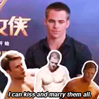 darksilveraster:  pine-and-cavill: Chris Pine plays kiss, marry and kill. Chrises Edition.    the correct answer now i’m picturing Chris Pine three times widowed wearing his black veil and his fur coat   