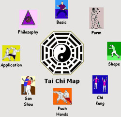 taichiswords:  (1)The thought origin of Tai Chi diagram can be pushed to the primitive concept of yin and Yang, but the graphics and symbols from the primitive times cannot be directly deduced from the “yin yang fish” diagram. (2)Tai Chi is an ancient