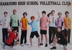 keigoatobe007:  (official art from here) (see the team photo from the program book)The bonus idiom shirt photo that came with buying the full set of Karasuno photosets! (I have always really liked official art with the idiom shirts so this photo made