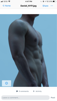 normyip:I actually think this photograph is a masterpiece… after seeing an actual print of this. A rare photograph that shows the beauty of the male physique that is both masculine and feminine. The sublime blue is haunting yet calm and serene. Thank