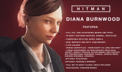 mrsmugbastard:  Full Imgur gallery All the notable female models from the latest Hitman installment included - Diana Burnwood herself and 4 main mission targets.Wanted to write something witty and edgy, but Tumblr is lagging like hell. The only thing