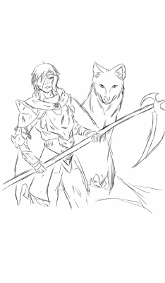 Medieval AU is going around and I needed to draw Future Ruby wearing armor and with a direwolf familiar so yyeeeaaahh