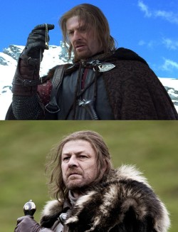 in-effacable:  That moment when you realize Ned Stark was once part of the Fellowship of the Ring. Too many lives (and deaths !) for one man dude.