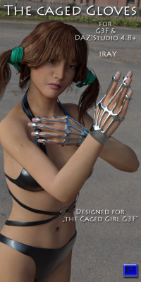  These gloves are designed Dravuor’s product &ldquo;The Caged Girl for G3F&rdquo; but can be used even without them. They cage every finger plus thumb and make them totally useless. It supports almost any shape of the G3F and follows each pose of the