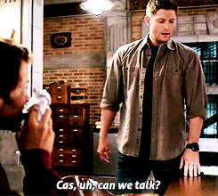 bettydays:  queen-of-destiel-land:  alullabytoleaveby:  #there was something strangely intense and incredibly heartbreaking about cas pulling out that chair #he’s eating a burrito and wearing a hoodie and he’s saying yes of course let’s talk #let’s