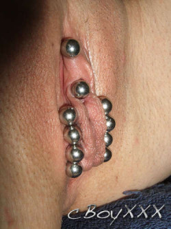 You ain&rsquo;t getting in there! Chastity piercing. VCH and tightly packed barbells through the inner labia.