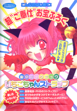 hikayagami:  Front cover of the Mew Ichigo cellphone strap package. 