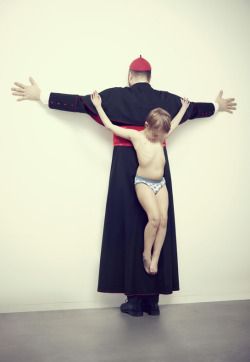 yabadabadoodre:  elina-rose: you don’t understand how sad this is. each adult is a cross, and each child has been crucified by said cross.  the priest (i assume he’s a priest, correct me if i’m wrong) killed the little boy in one way or another,