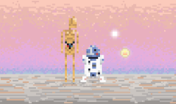 it8bit:  C-3PO, R2D2 &amp; Boba Fett  T-shirts and prints available on RedBubble Created by lovemi