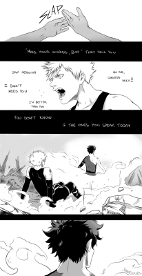 hanatsuki89: This idea suddenly came to mind and before I knew it I had already sketched three pages.I’m hopeful that one day Kacchan will realize that the worlds’s not the same without his best rival…and best friend.