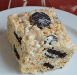  Cookies And Cream Rice Krispie Treat Just add mini oreos to your favorite rice krispie recipe  