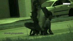 kinky-in-public:  Getting horny and masturbate at night on the street 