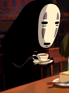  No Face drinking tea and eating cake - Spirited Away 