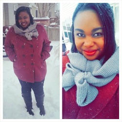 fuckyeahchubbyfashion:  the weather outside was frightful, but my ootd— delightful :) coat - avenue, 3x jeggings - deb, 3x scarf - torrid boots - torrid shardayday.tumblr.com 