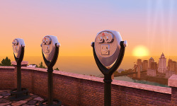 aroundthesims:  heavensims:  gelinagelina:  Coin-Operated Binoculars From heavensims&rsquo; cc wish post, mounted binoculars commonly found in tourist destinations with scenic views. Decorative only. I tried to enable it as a world object, as well, but