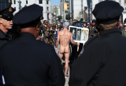 windsorman519:  bostonguyo2116:  mensbuttsandass:  Nude activist Trey Allen protesting last year’s ban on public nudity in San Francisco.  Walk this way!  He can be nude around me anytime