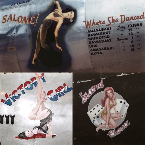 mywildloves:  formfollowsfunctionjournal:  World War II Aircraft Nose Art   I have a thing with pin up girls. Not porn necessarily, just pin ups. Id love to be a pin up and have my picture on someones fighter jet or in the door frame of their locker or