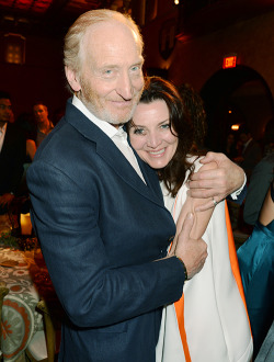 titansdaughter:  Michelle Fairley and Charles Dance at the after party for the Los Angeles Premiere of Game of Thrones 