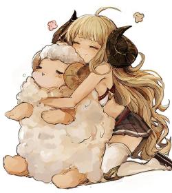 gokko:  綿市めこさんはTwitterを使っています: “もふもふじゃぞ http://t.co/cZc7lT2fW7”  I like the sheep girls!